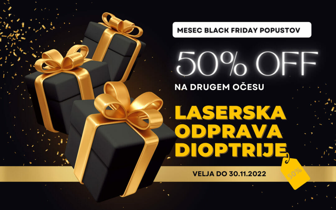 Mesec Black Friday popustov Laserska Odprava Dioptrije